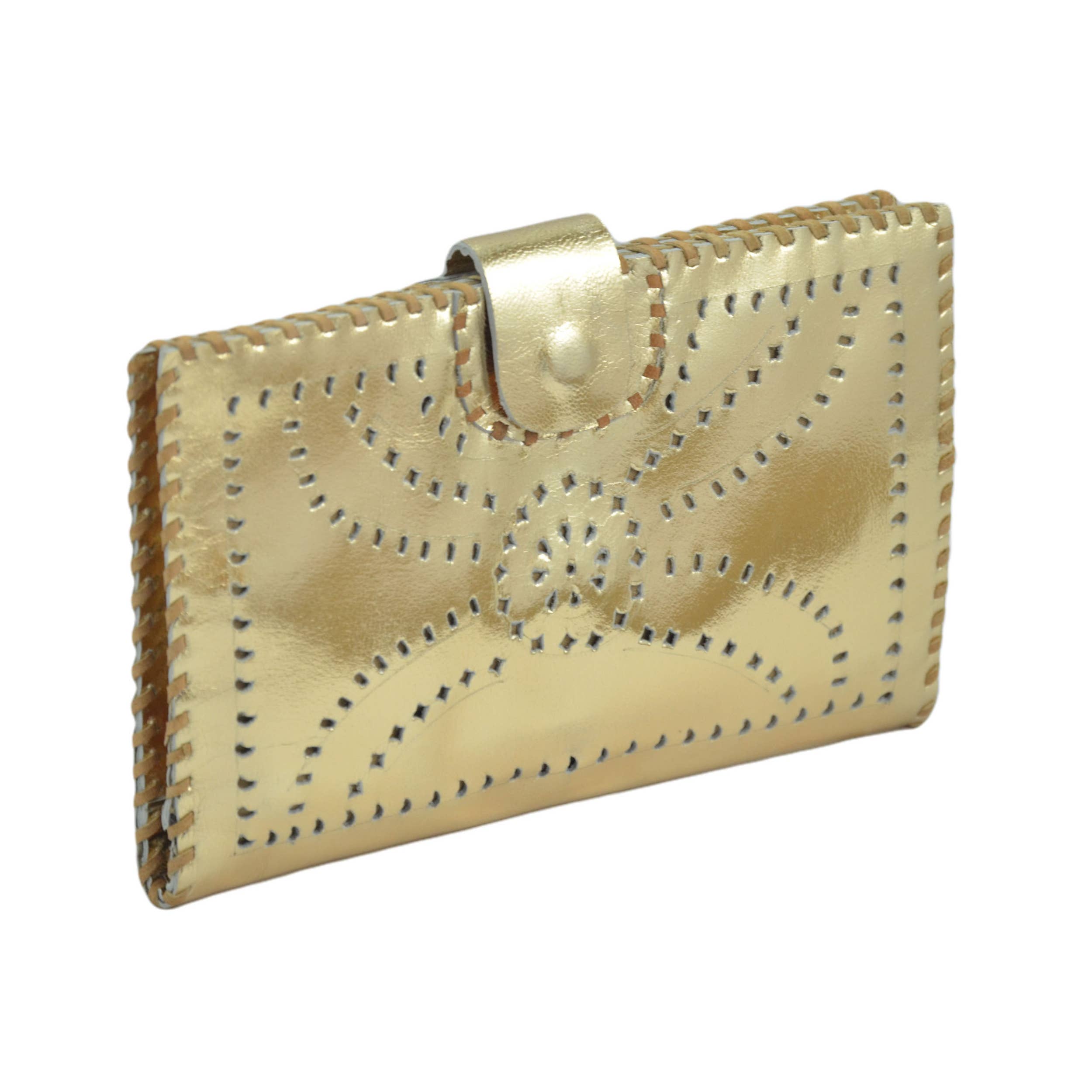 Lao Passport Wallet - Metallic Leather