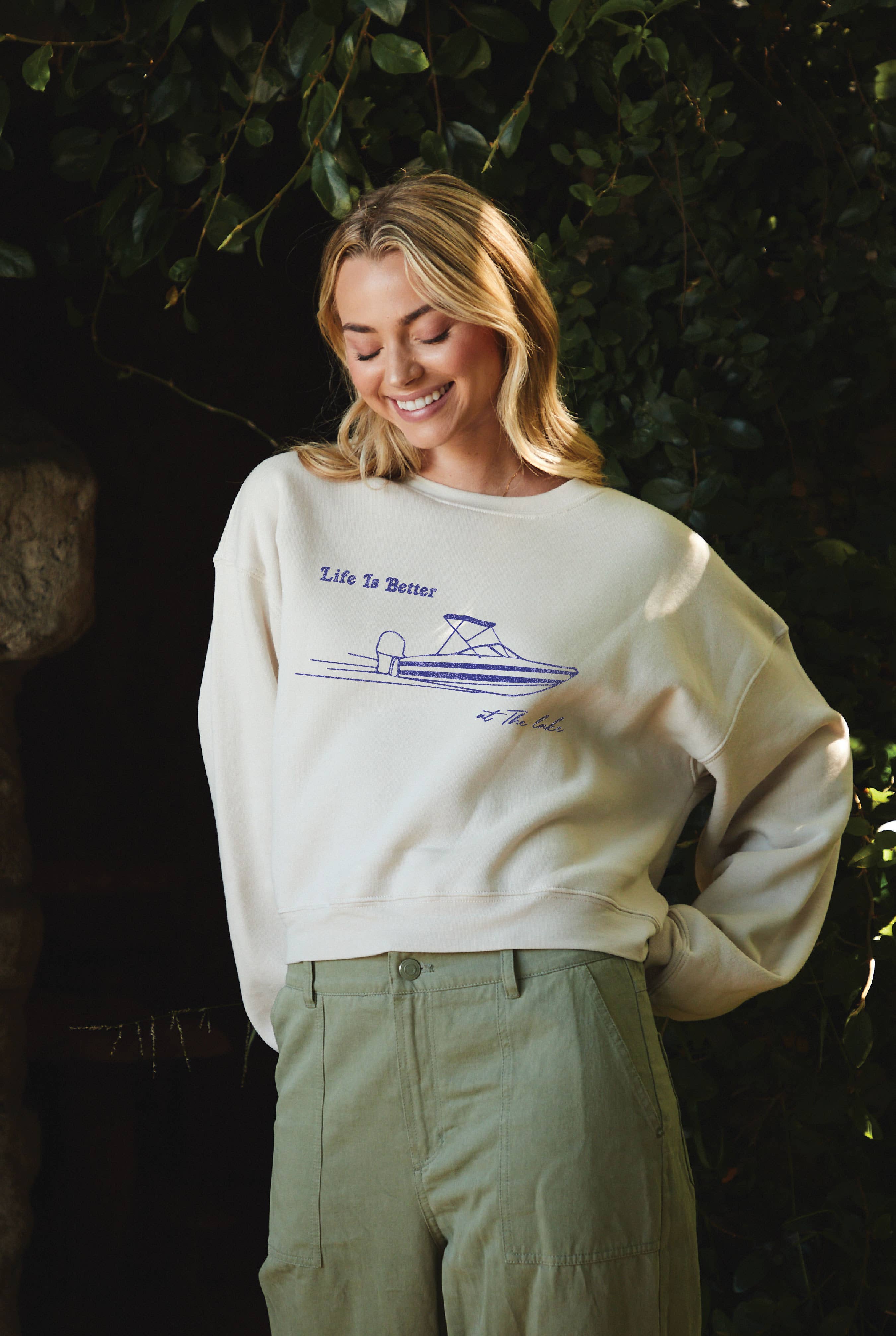 LIFE IS BETTER AT THE LAKE Mid Graphic Sweatshirt