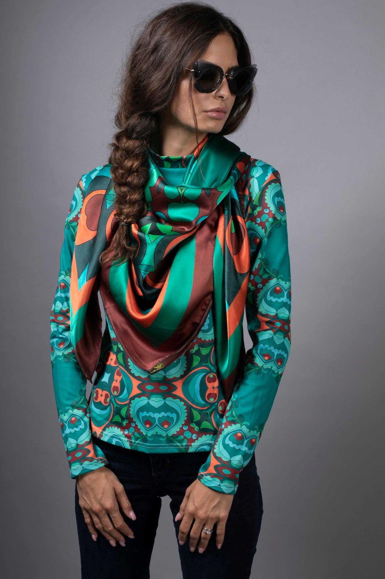 ED-013Nb- PSILOCYBIN TEAL/ORANGE-SILK