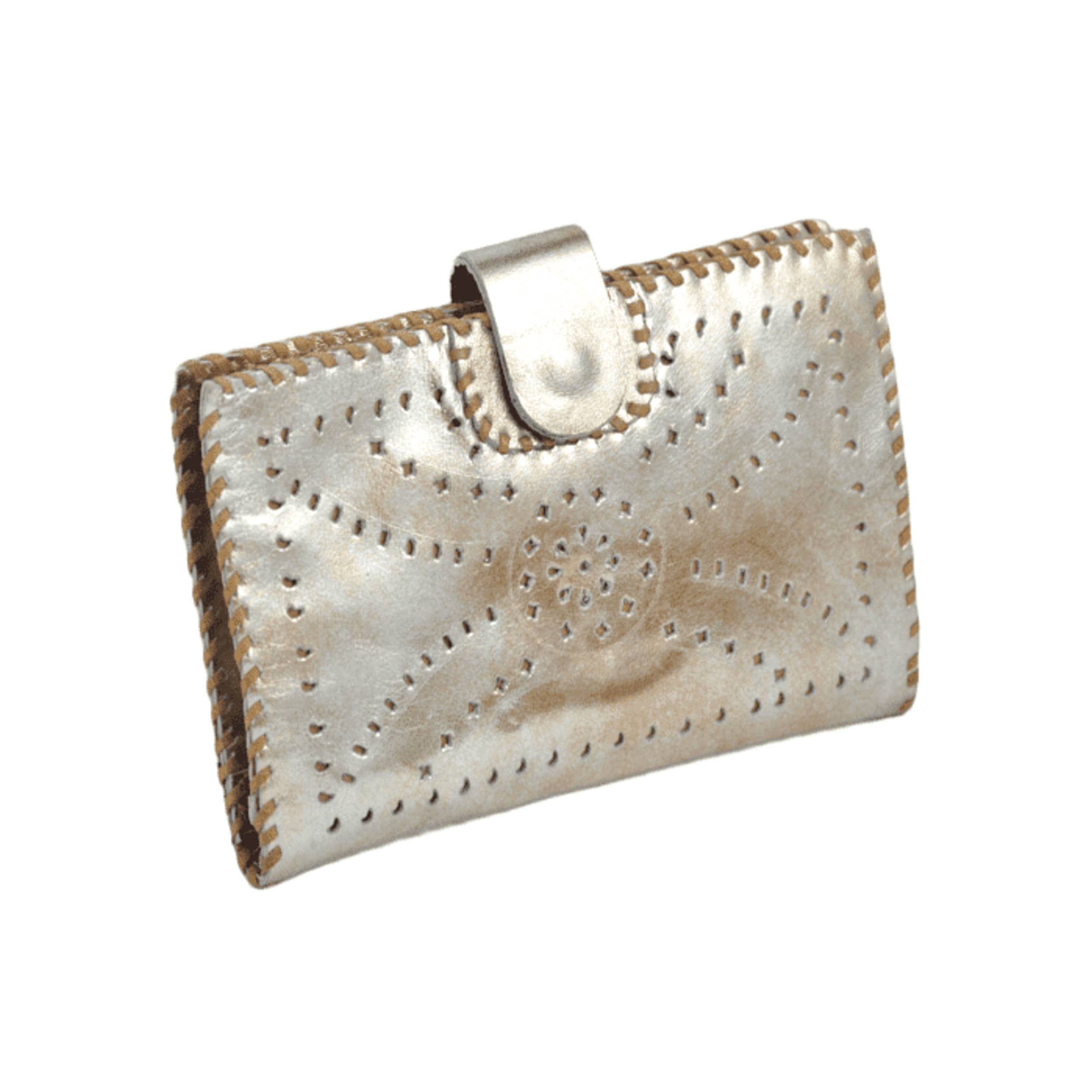 Lao Passport Wallet - Metallic Leather