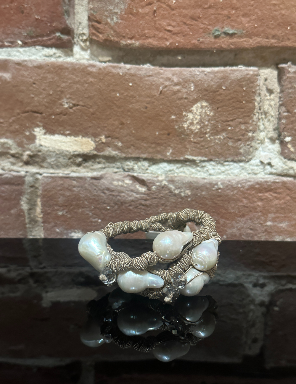 triple pearl bracelet bronze