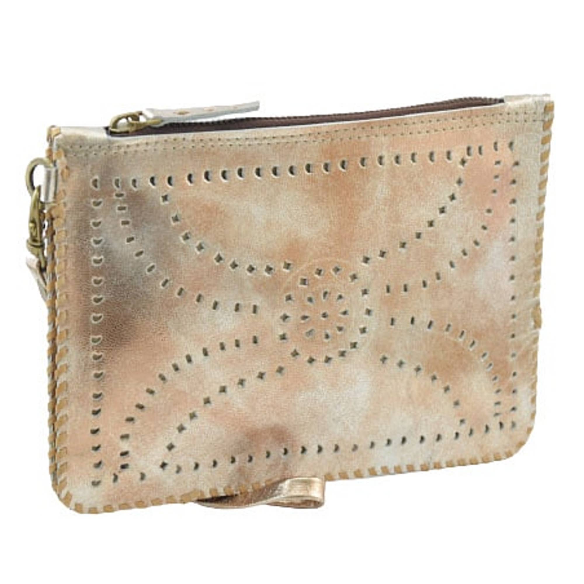 Laila Wristlet Pouch - Metallic Leather