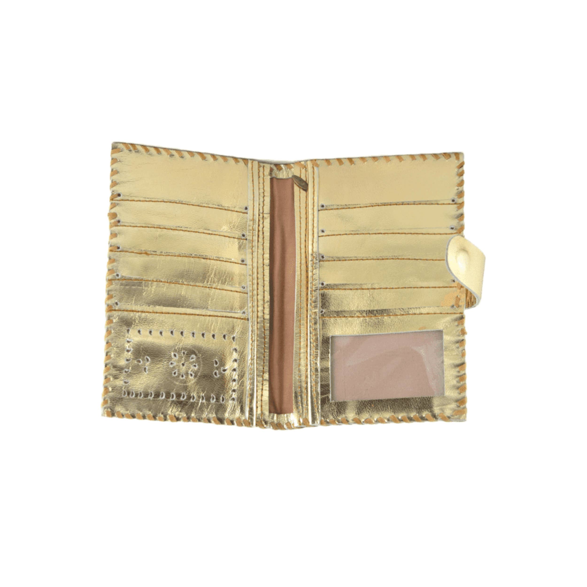 Lao Passport Wallet - Metallic Leather