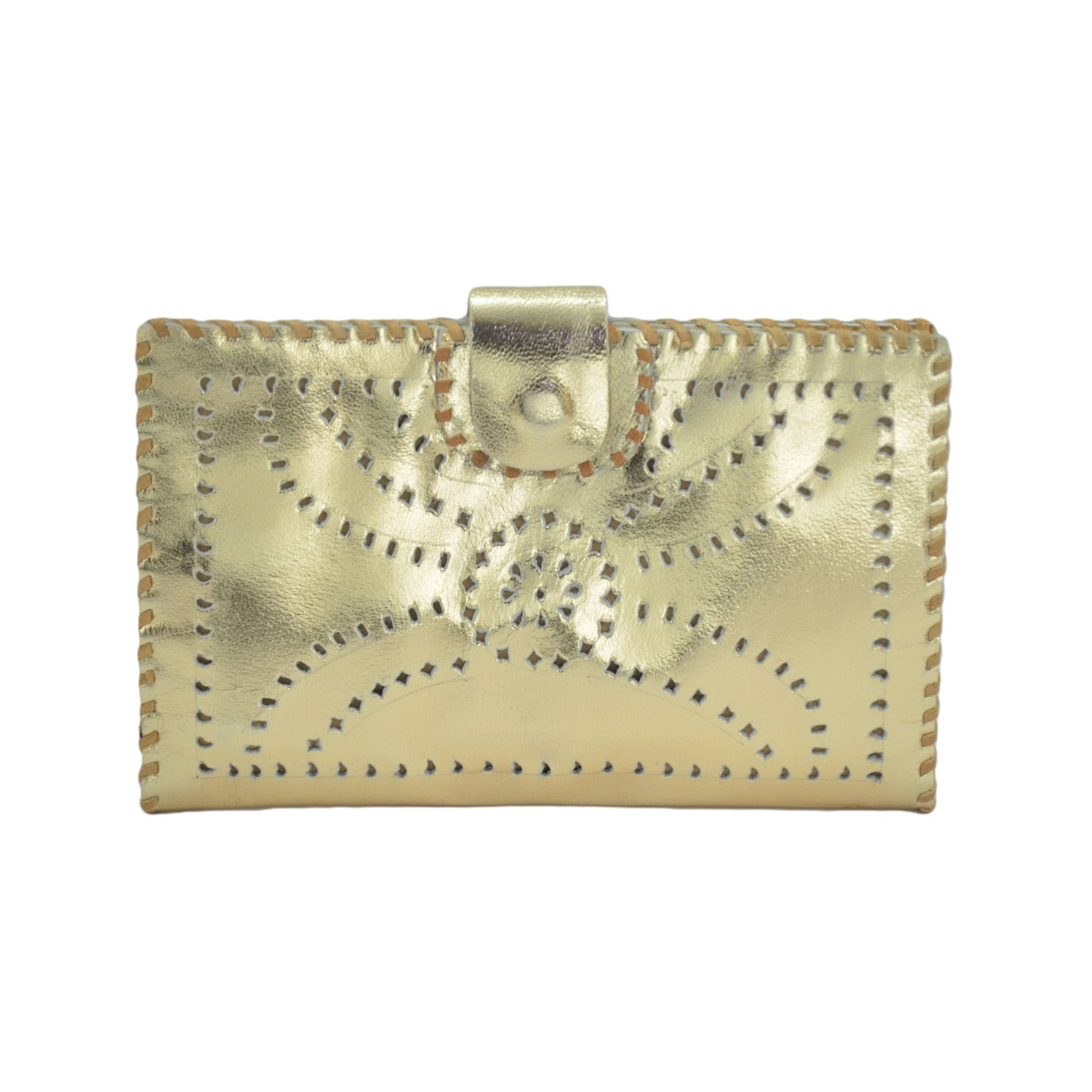 Lao Passport Wallet - Metallic Leather