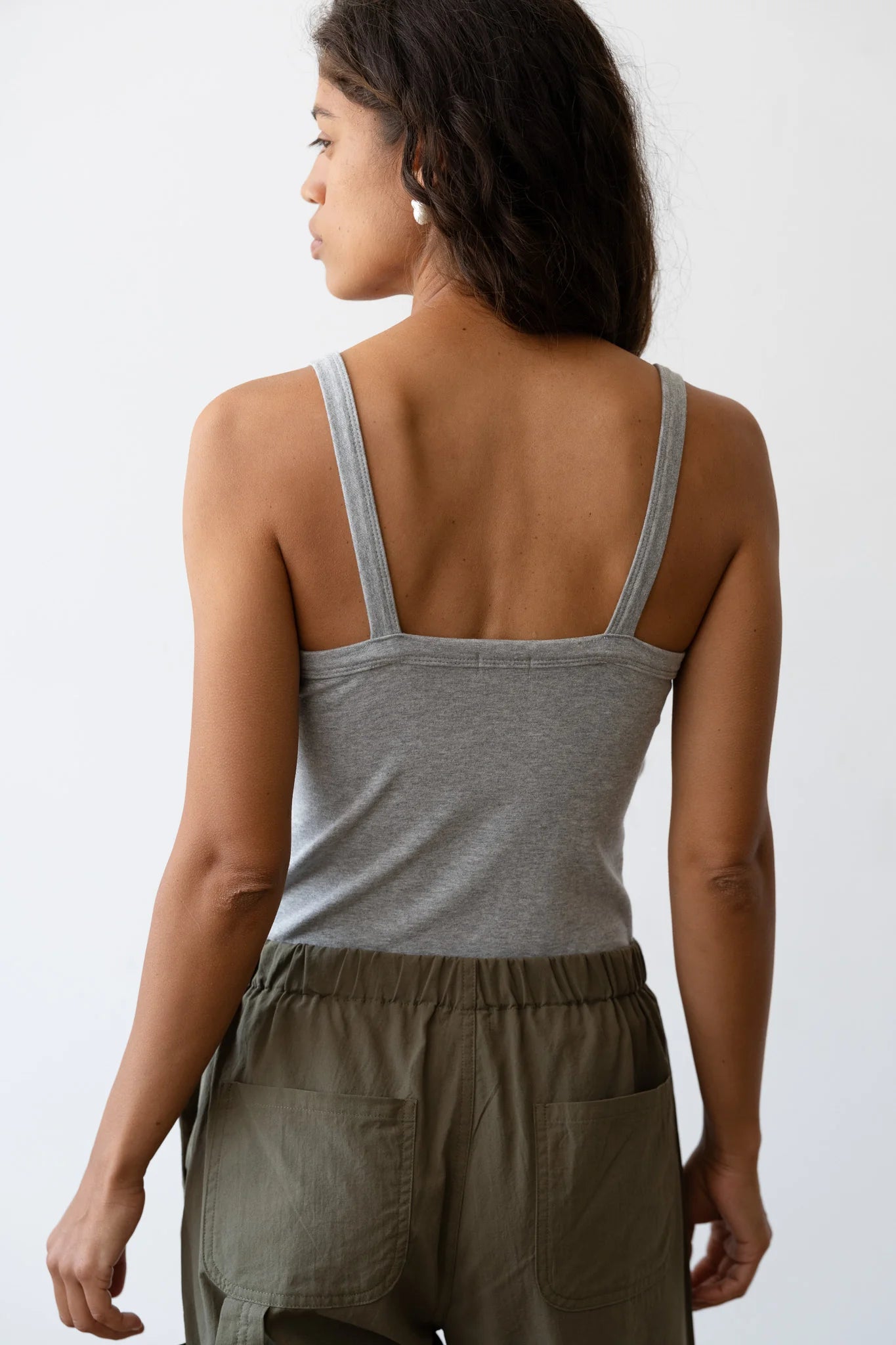 Baby rib square neck tank