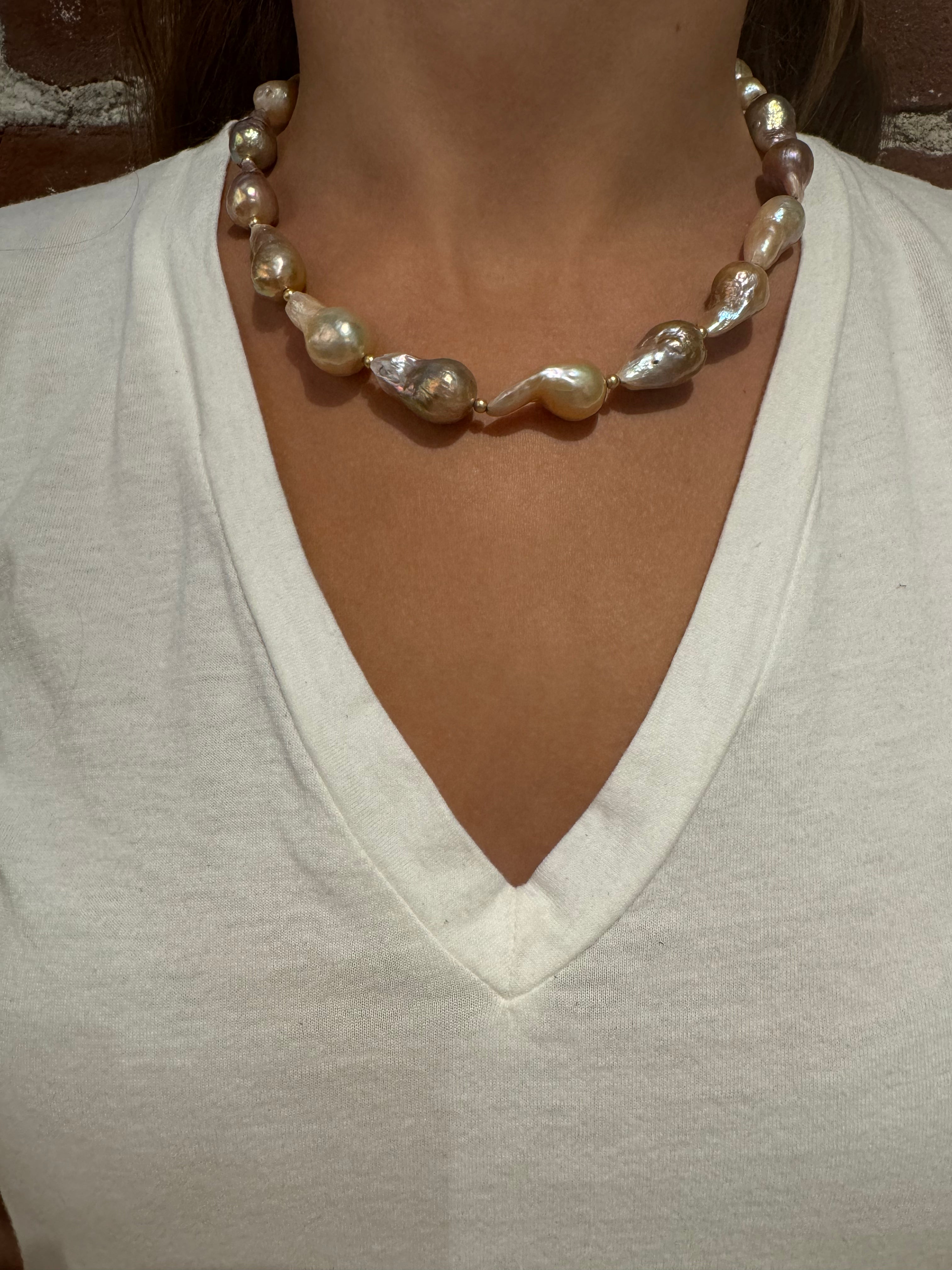 Multi colored fresh water pearl necklace