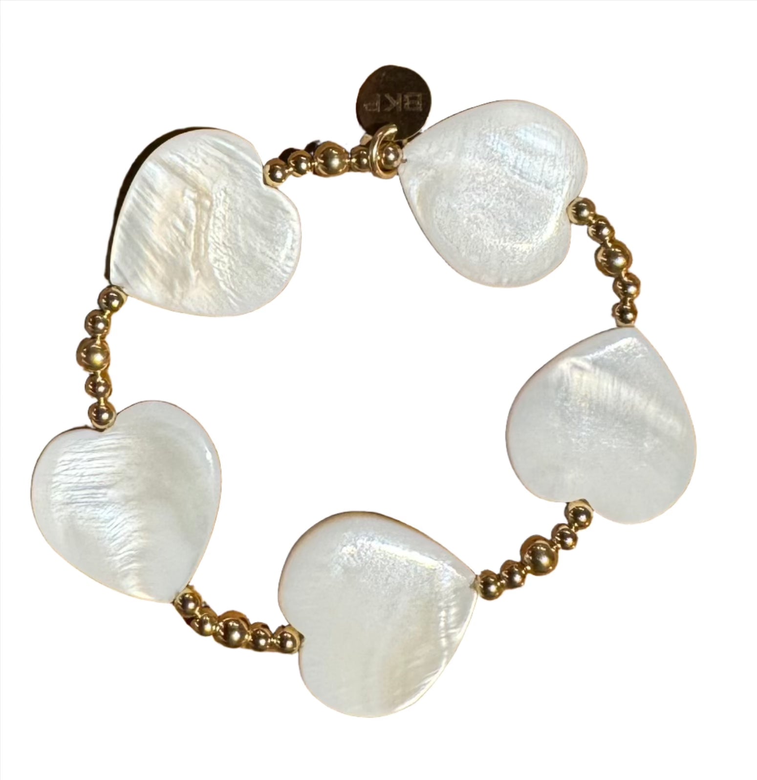 Mother of pearl heart bracelet