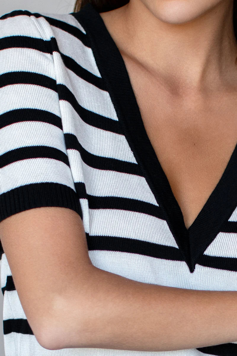 Luxe emerson knit top stripe