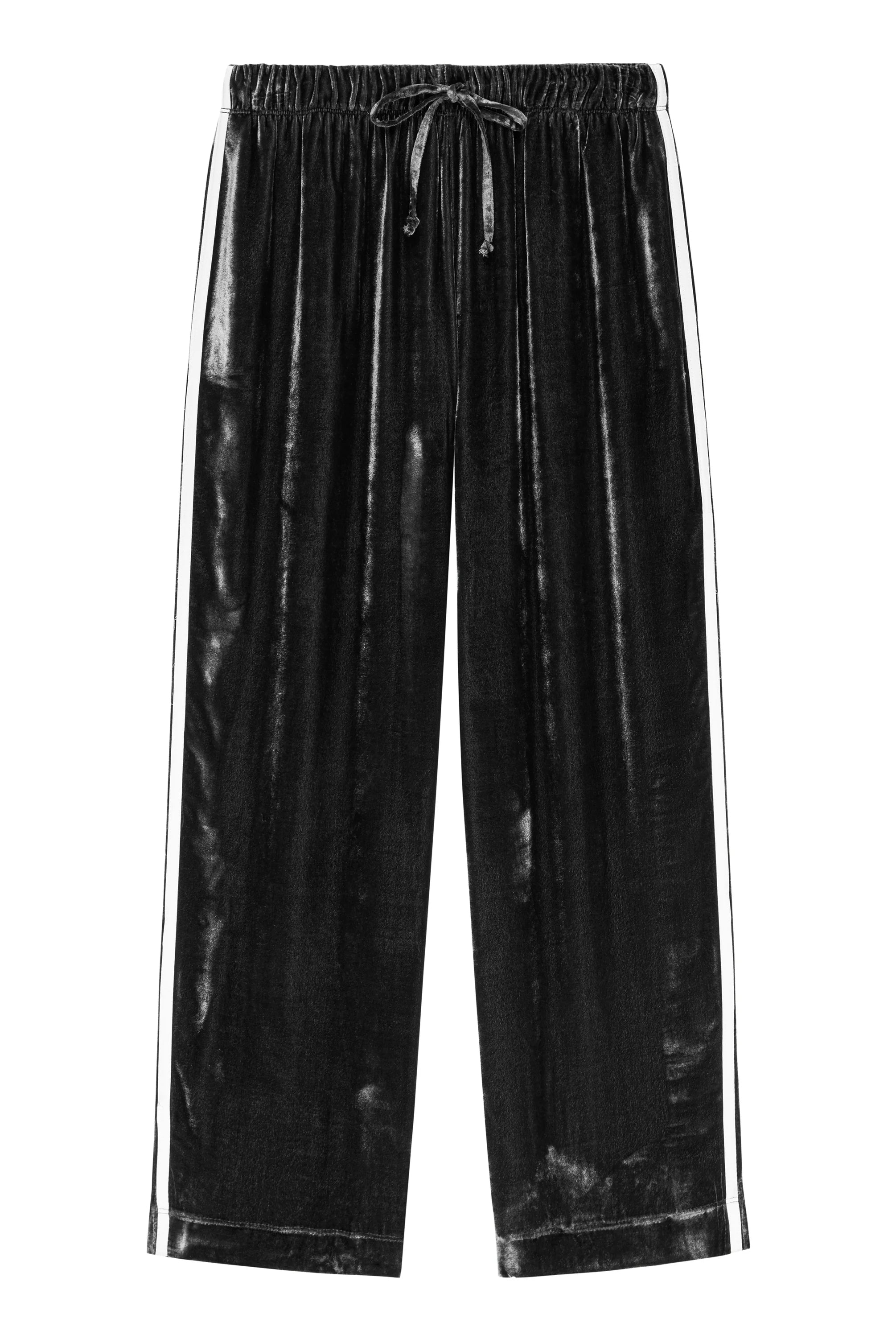 Velvet stripe crop pant