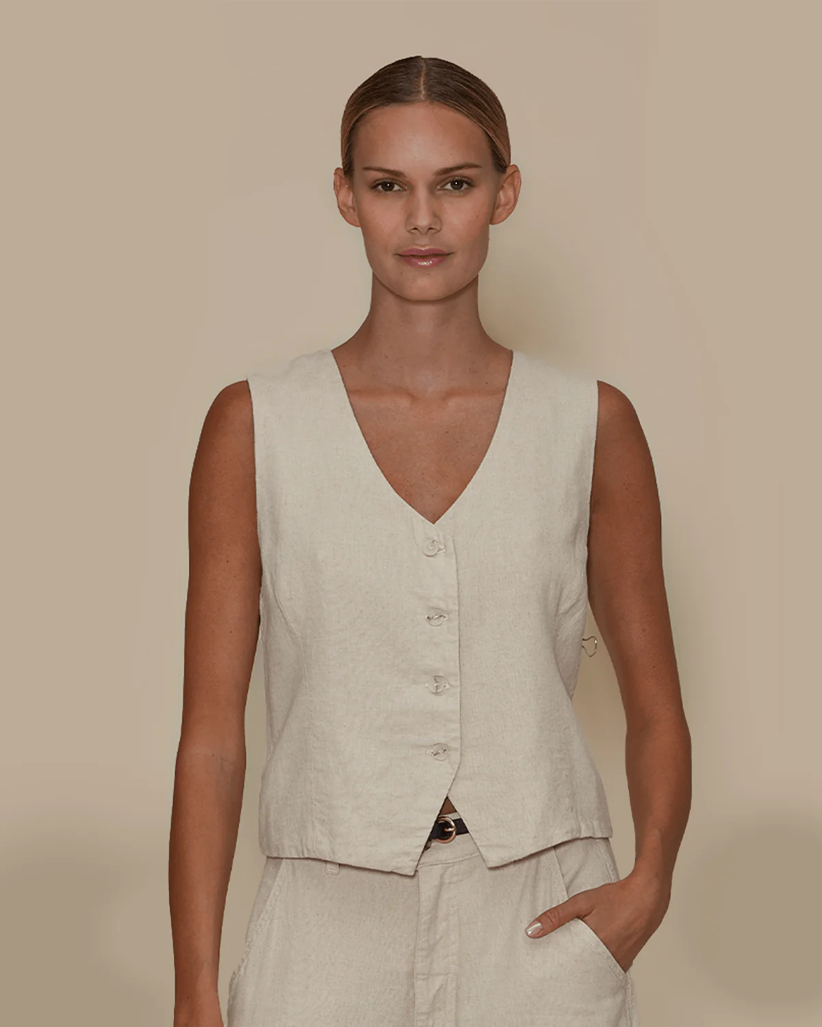 Linen joplin vest