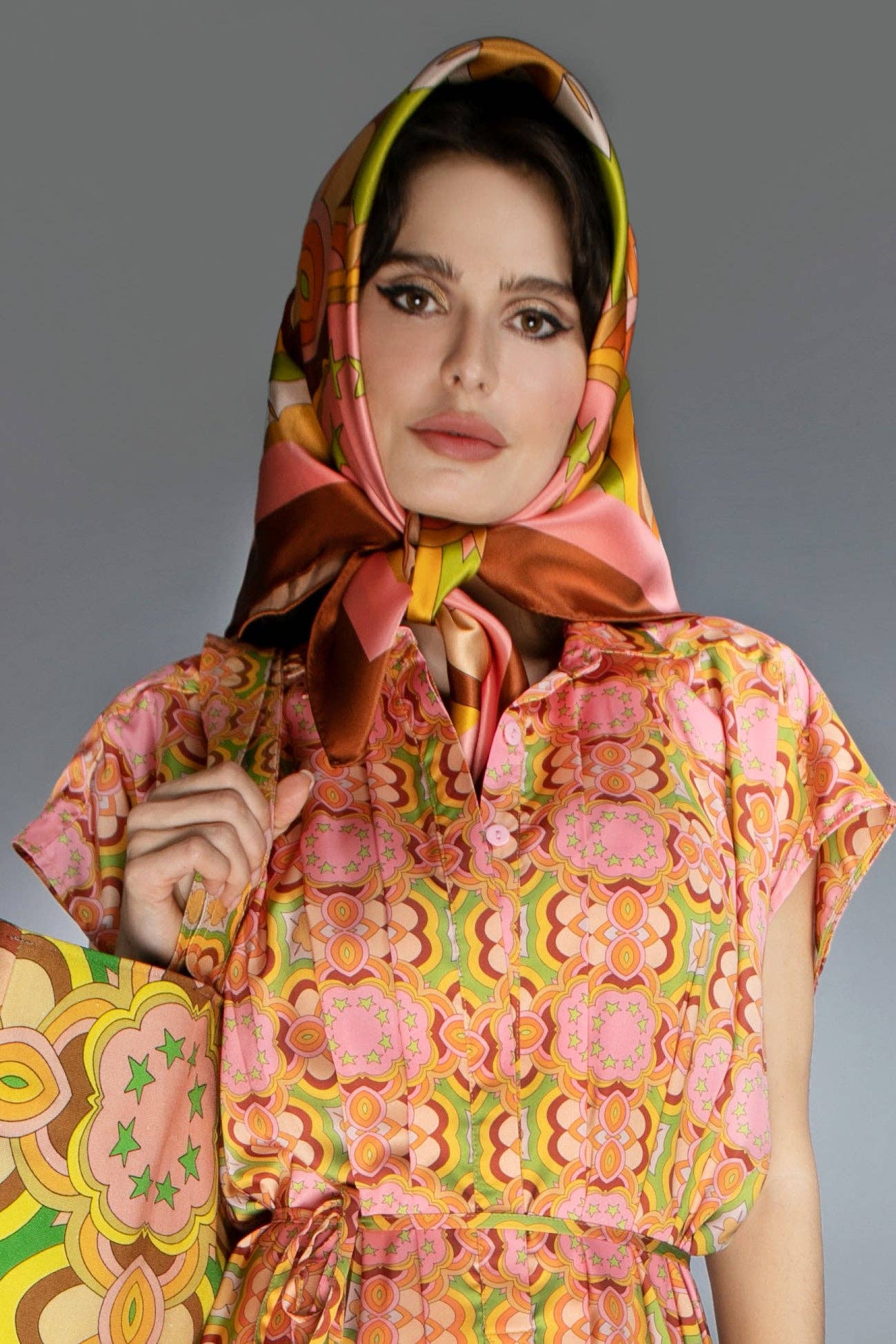 ED-013H - PINK GOLD - SILK SCARF