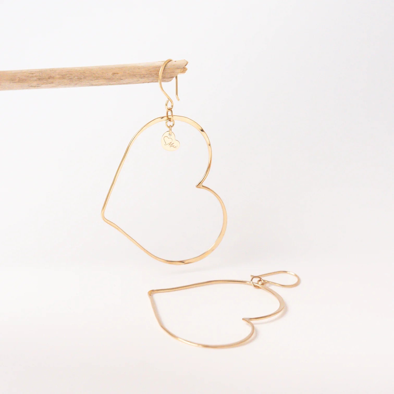 Signature heart hoops small 14K GF