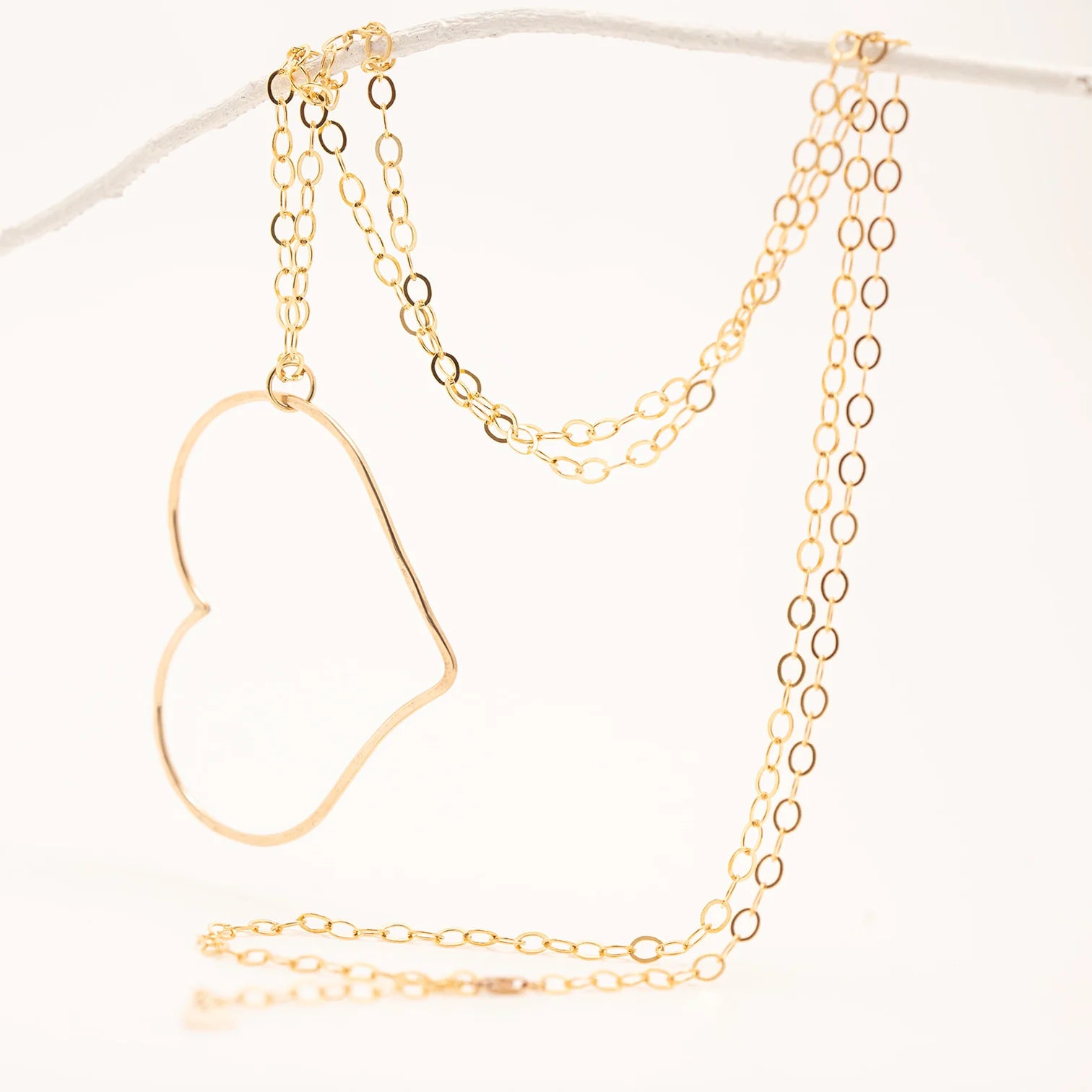 Big love necklace small chain