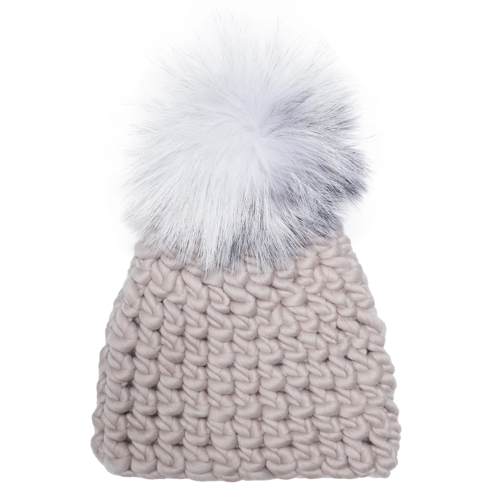 Pewter beanie + arctic pom